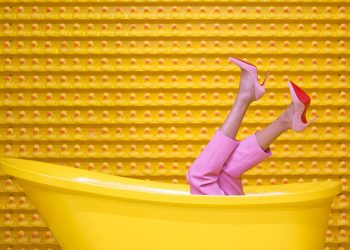Yellow Steel Bathtub
