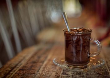 Close-Up Photo Of Glass Mug Filled With Chocolate Drink