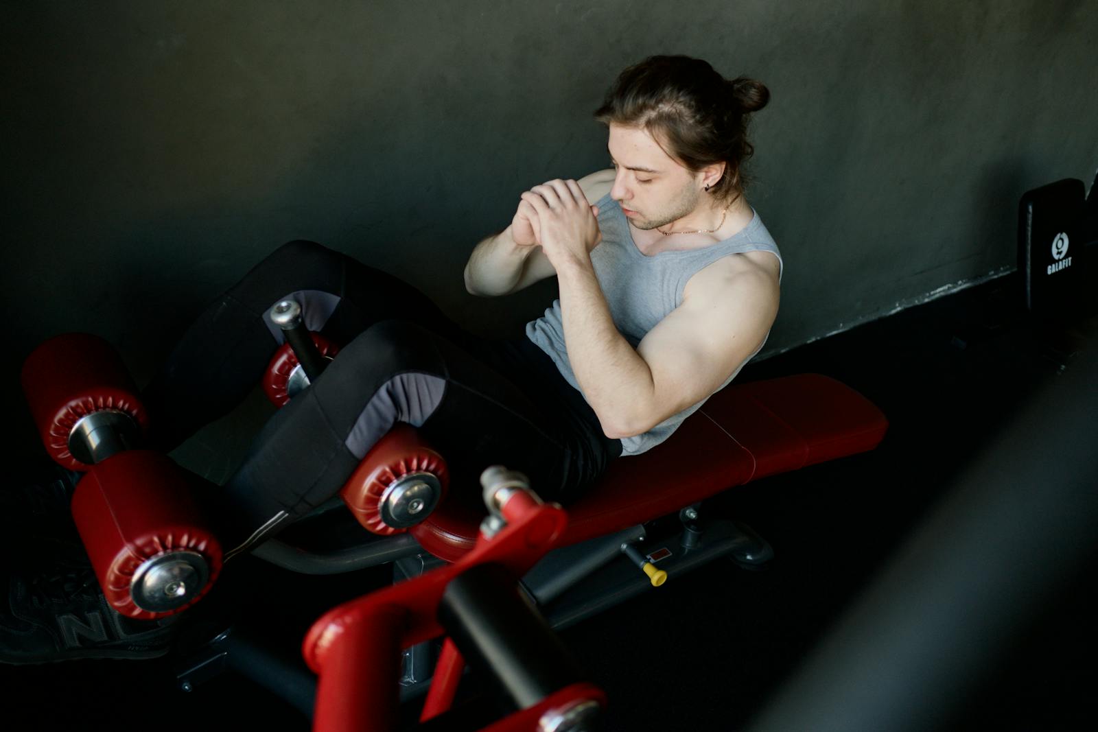 Man Exercising at a Gym