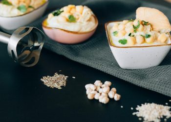 White Ceramic Bowl With White and Brown Food