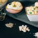 White Ceramic Bowl With White and Brown Food