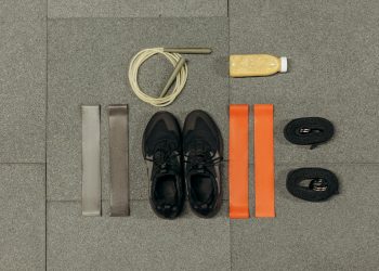 Black Training Shoes And Exercise Tools