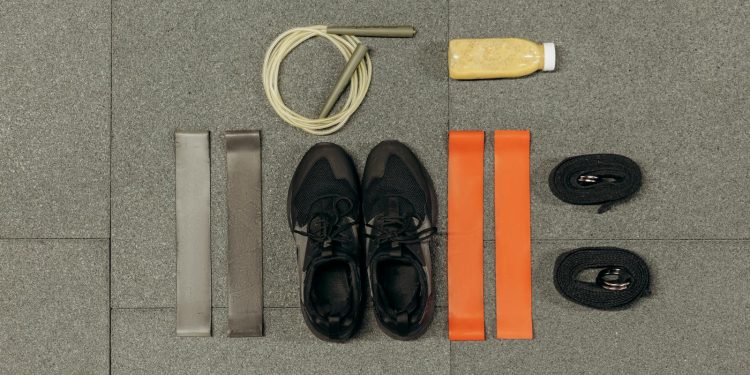 Black Training Shoes And Exercise Tools